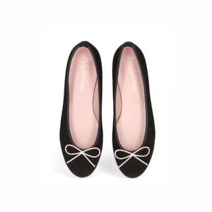 Pretty Ballerinas Nicole Suede Ballet Flats With Decorative Metal Bow